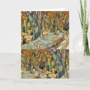 Van Gogh Wegherstellers Herfst Platanen Kunst Kaart