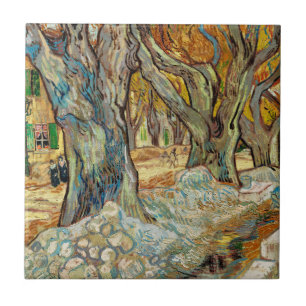 Van Gogh Wegherstellers Herfst Platanen Kunst Tegeltje