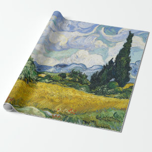 Van Gogh Wheat Field Cypresses Painting Cadeaupapier