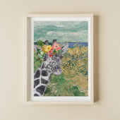 Van Gogh Wheat Field en Giraffe Compilation Poster