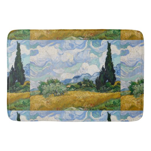 Van Gogh Wheat Field met Cypresses Badmat (Voorkant)
