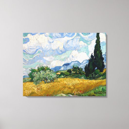  Van Gogh Wheat Field met Cypresses Canvas Afdruk (Voorkant)