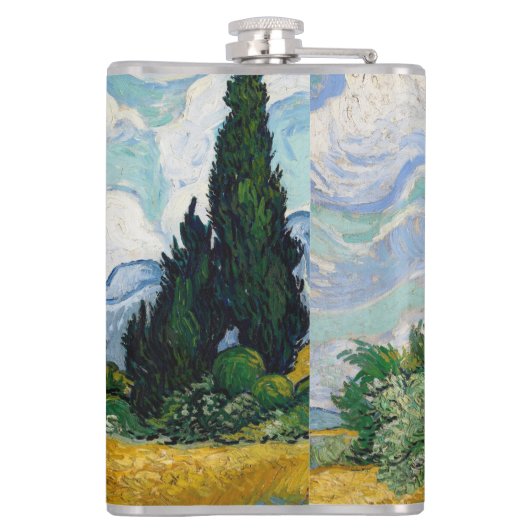  Van Gogh Wheat Field met Cypresses Heupfles (Achterkant)