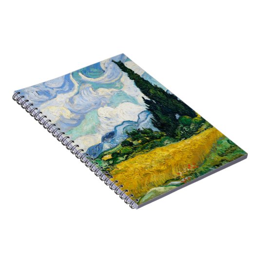 Van Gogh Wheat Field met Cypresses. Impressionisme Notitieboek (Rechterzijde)
