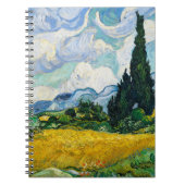 Van Gogh Wheat Field met Cypresses. Impressionisme Notitieboek (Voorkant)