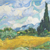 Van Gogh Wheat Field met Cypresses. Impressionisme Sticker (Voorkant)