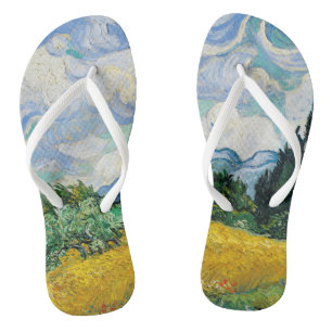 Van Gogh Wheat Field met Cypresses. Impressionisme Teenslippers