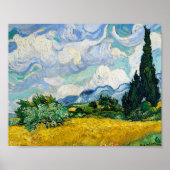 Van Gogh Wheat Field met Cypresses Landscape Poster (Voorkant)