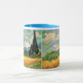 Van Gogh Wheat Field w Cypresses in Haute Galline Mok (Midden)