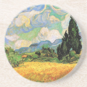 Van Gogh Wheat Field w Cypresses in Haute Galline Zandsteen Onderzetter
