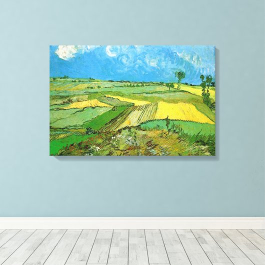 Van Gogh Wheat Fields op Auvers under Clouded Sky Canvas Afdruk (Insitu (Houten vloer))