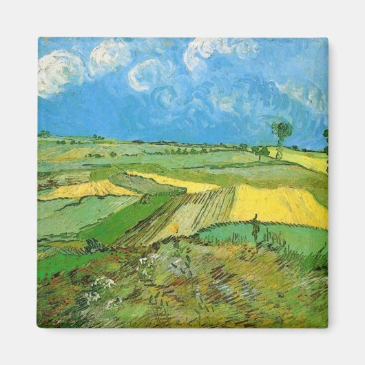 Van Gogh Wheat Fields op Auvers under Clouded Sky Magneet (Voorkant)