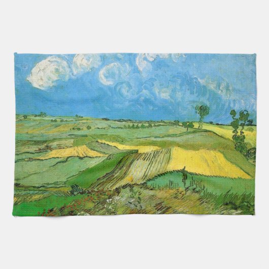 Van Gogh Wheat Fields op Auvers under Clouded Sky Theedoek (Horizontaal)