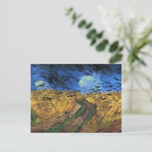 Van Gogh Wheatfield Avec Carte Postale Crows (Debout devant)