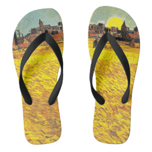 Van Gogh - Wheatfield bij Sunset Teenslippers