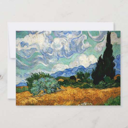 Van Gogh - Wheatfield met Cypress Tree Kaart (Voorkant)