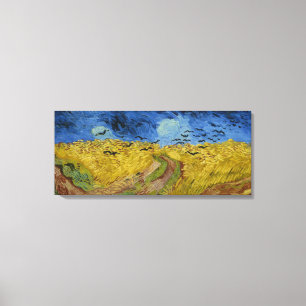 Van Gogh Wheatfield met koeien Canvas Afdruk