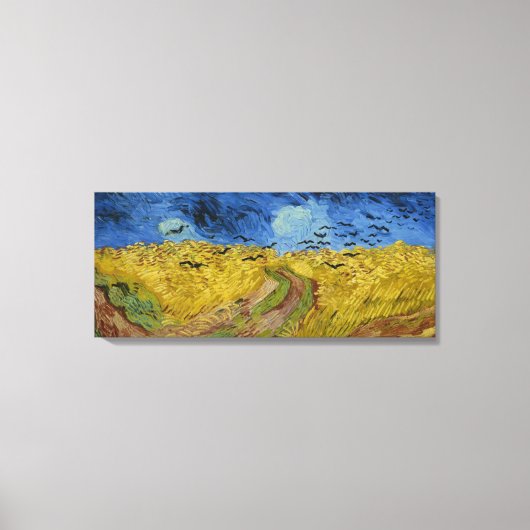 Van Gogh Wheatfield met koeien Canvas Afdruk (Voorkant)