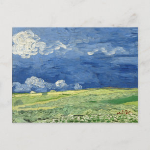 Van Gogh - Wheatfield onder het schilderij van wol Briefkaart
