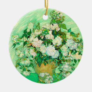 Van Gogh White Roses Keramisch Ornament