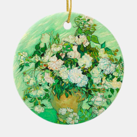 Van Gogh White Roses Keramisch Ornament (Voorkant)