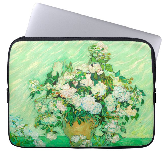 Van Gogh White Roses Laptop Sleeve (Voorkant)