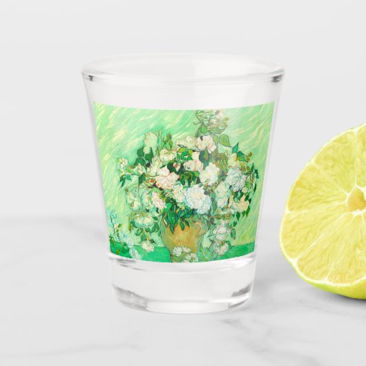 Van Gogh White Roses Shot Glas (Voorkant)