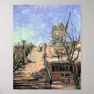 Van Gogh Windmolen op Montmartre Poster