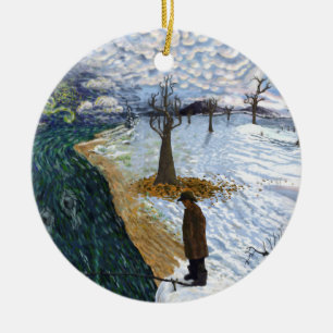 Van Gogh: Winterlandschap Keramisch Ornament