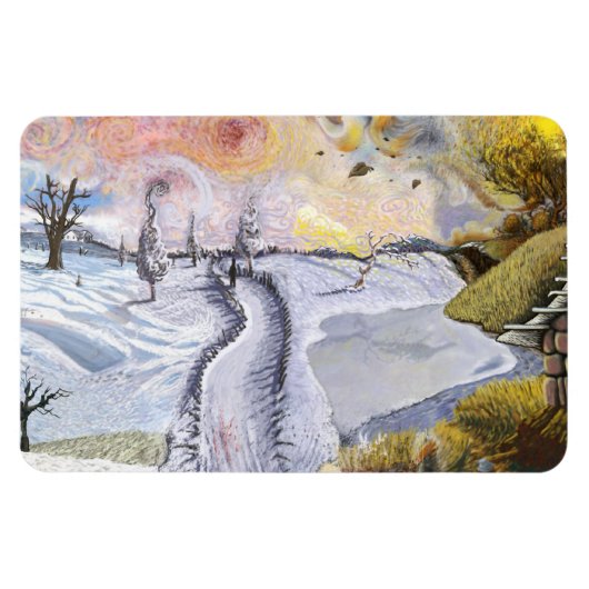 Van Gogh: Winterlandschap Magneet (Horizontaal)