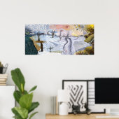 Van Gogh: Winterlandschap Poster (Thuiskantoor)