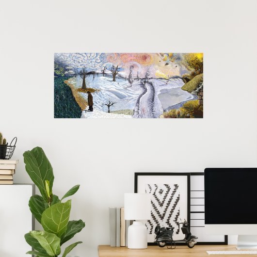 Van Gogh: Winterlandschap Poster (Thuiskantoor)