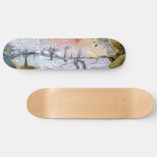 Van Gogh: Winterlandschap Skateboard (Horizontaal)
