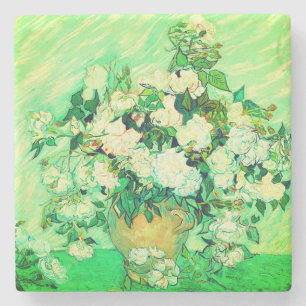 Van Gogh Witte Rozen Stenen Onderzetter