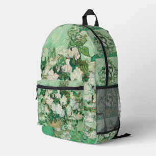 Van Gogh Witte Rozen - Vintage Mint Bloemschilderk Bedrukte Rugzak