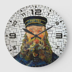 Van Gogh x Mondrian Kunstfusie Wandklok Grote Klok