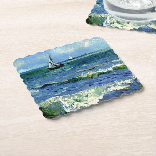 Van Gogh - Zeegezicht Kartonnen Onderzetters (Gebogen)