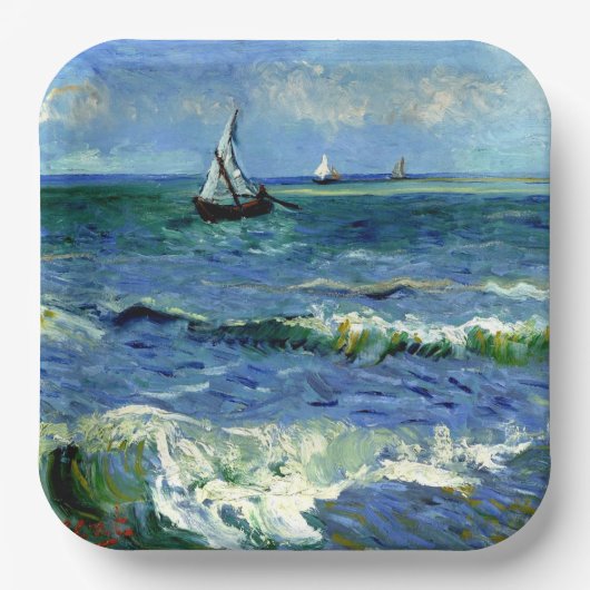 Van Gogh - Zeegezicht Papieren Bordje (Voorkant)