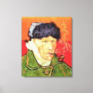 Van Gogh - Zelfportret met gebandateerde oorspijn Canvas Afdruk