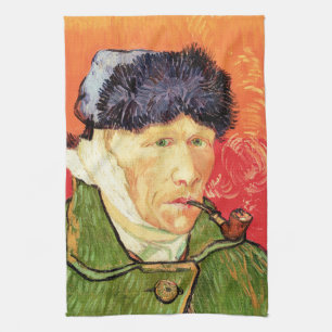 Van Gogh - Zelfportret met gebandateerde oorspijn Theedoek
