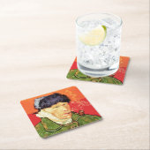 Van Gogh - Zelfportret met gebandateerde oorspijn Vierkante Kartonnen Onderzetter (Insitu)