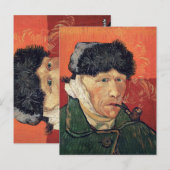 Van Gogh - Zelfportret met gebandatuurde oren Briefkaart (Voorkant / Achterkant)