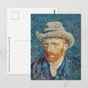 Van Gogh - Zelfportret met grijs Pet Briefkaart