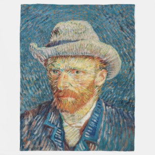 Van Gogh - Zelfportret met grijs Pet Fleece Deken