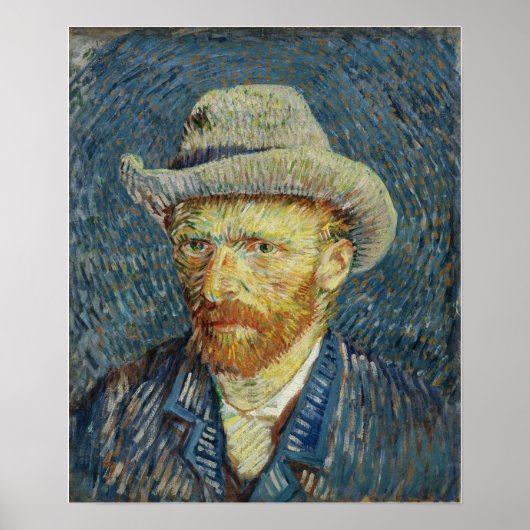 Van Gogh - zelfportret met grijs smelt Pet Poster (Voorkant)