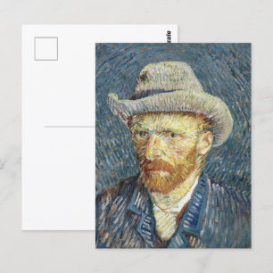 Van Gogh Zelfportret met grijs vilt Pet Briefkaart