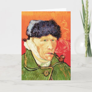 Van Gogh - Zelfportret met verbonden oor en pijp Kaart