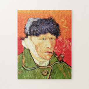 Van Gogh - Zelfportret met verbonden oor en pijp Legpuzzel
