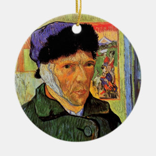 Van Gogh; Zelfportret met verbonden oor Keramisch Ornament