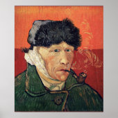 Van Gogh - Zelfportret met verbonden oor Poster (Voorkant)